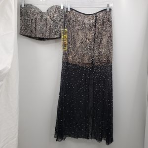 NWT COUTURE BUSTIER &SKIRT SET bling detail